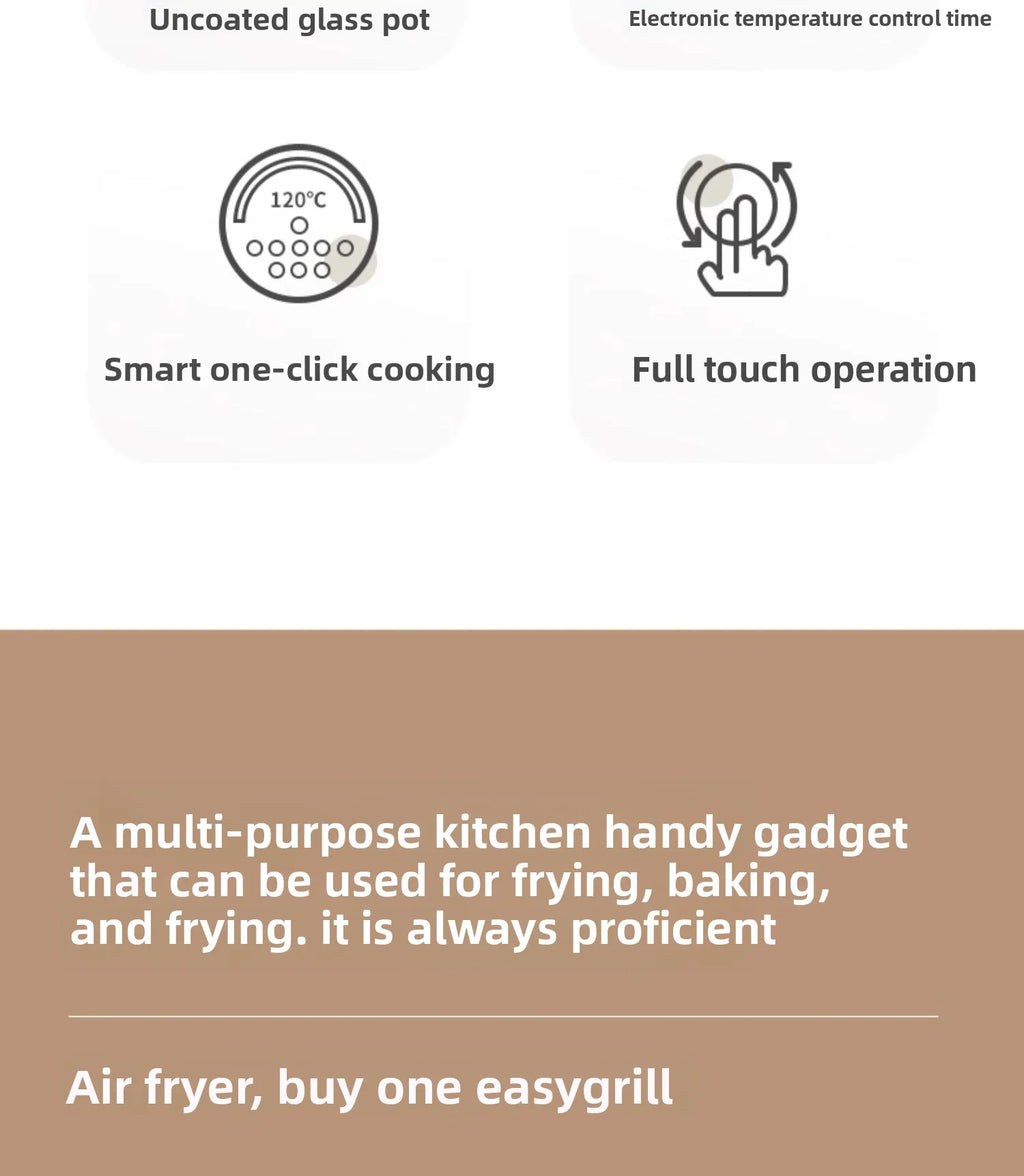 Visual Air Fryer New Household 17L Large Capacity Multi-Functional Glass Electric Fryer French Fries Machine