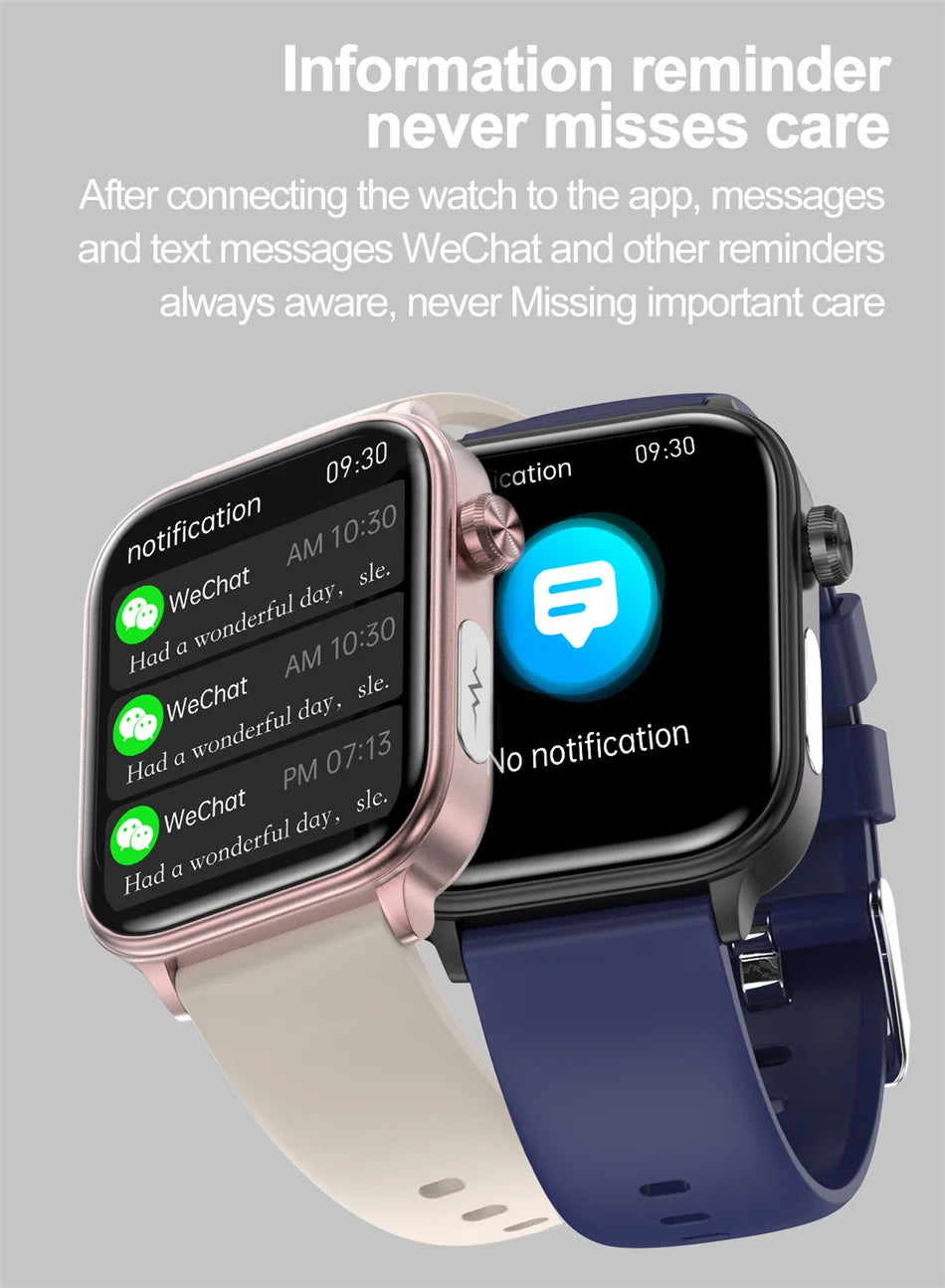 2026 New ECG+PPG Health Smartwatch Men Blood Fat Uric Acid Heart Rate Blood Pressure Bluetooth Call Waterproof Smart Watch Women