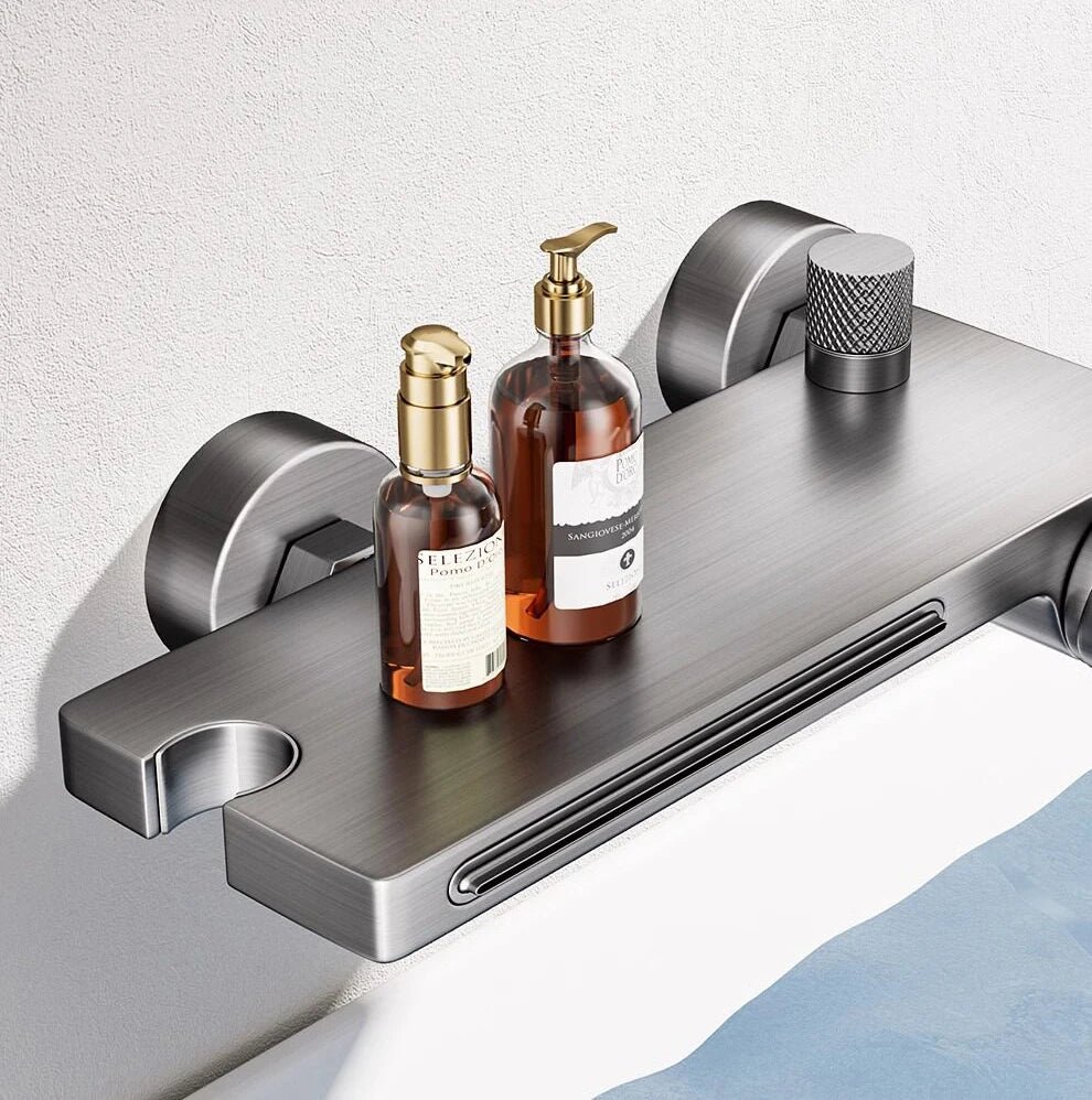 Bathtub Shower Faucet Single Handle Spout Mixer Tap With Hand Shower Wall Mount Platform Bath Mixer Water Faucet Wall Mounted