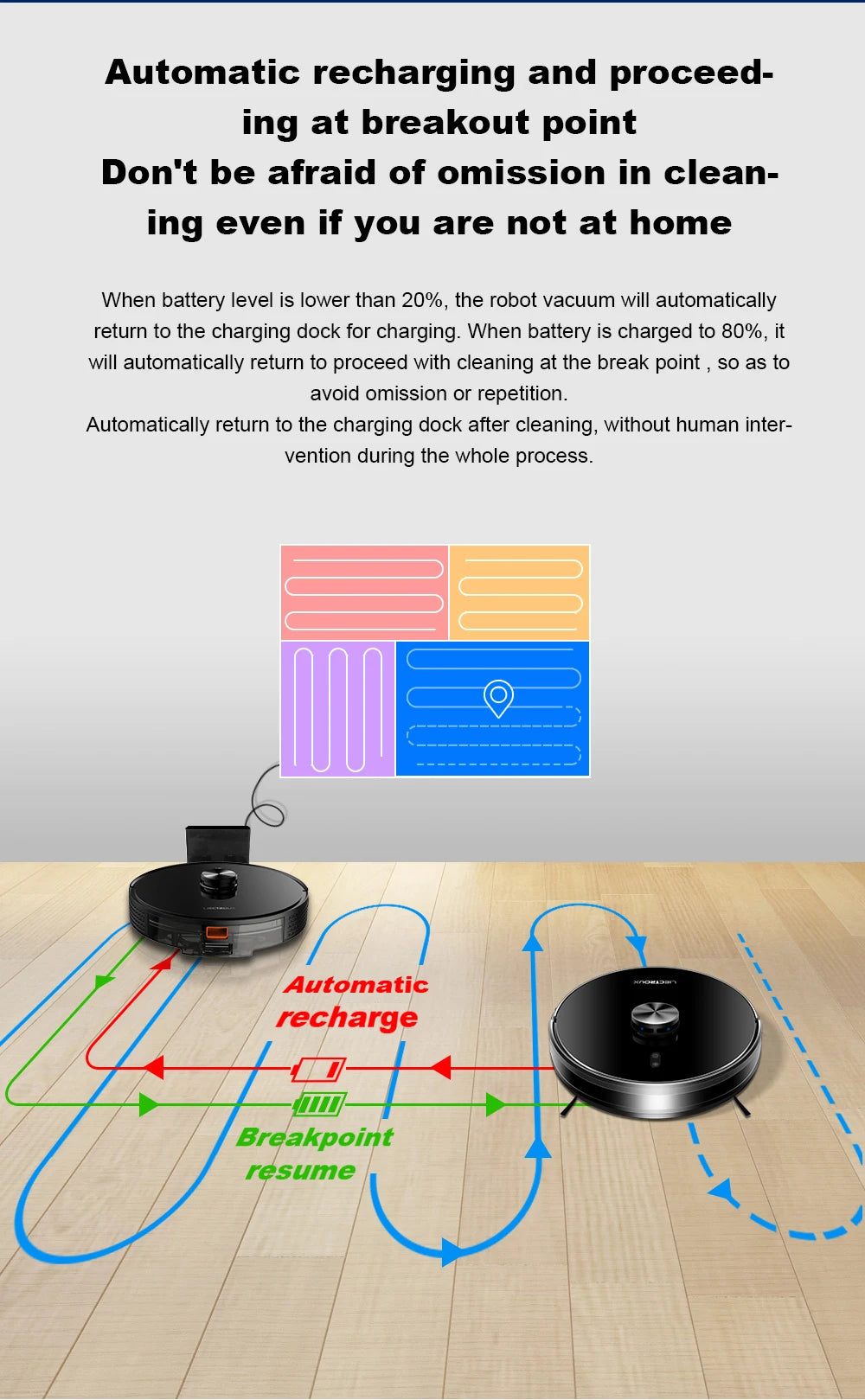 Robot Vacuum Cleaner Liectroux/Lilin X6, LDS Lidar Laser System,6500Pa,Multi-Floor Maps,Y Shape Wet Mop,Multilingual Voice