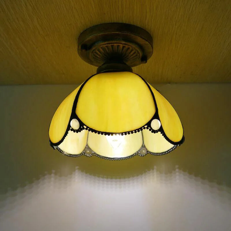 Tiffany Small Living Room Warm Bedroom Ceiling Lamp Modern Simple Living Room Lamps Creative Color Dining Room Lights