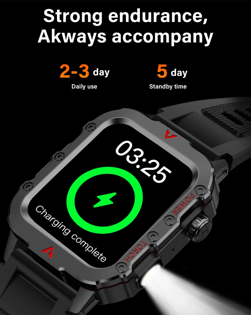 G.L Wear New Smartwatch for Outdoor Sports with LED Light Bluetooth Calling Activity Sleep Tracking Fitness Monitor