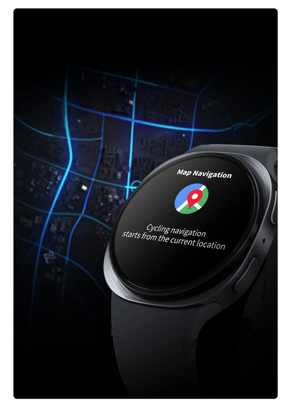 Blue Tooth Call Map Navigation Smart Watch SOS Sports Heart Rate Watches 8 Voice Assistant Smartwatch Calculator Weather Music