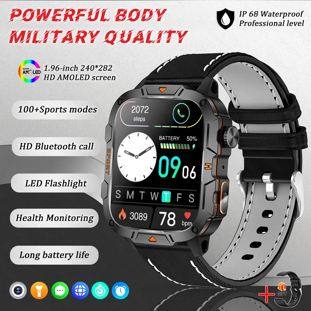 2025 For Xiaomi Original Built-in Dual-band GPS Men Smartwatch BT Call Fitness Military 5ATM IP68 Military Sport Smart Bracelet