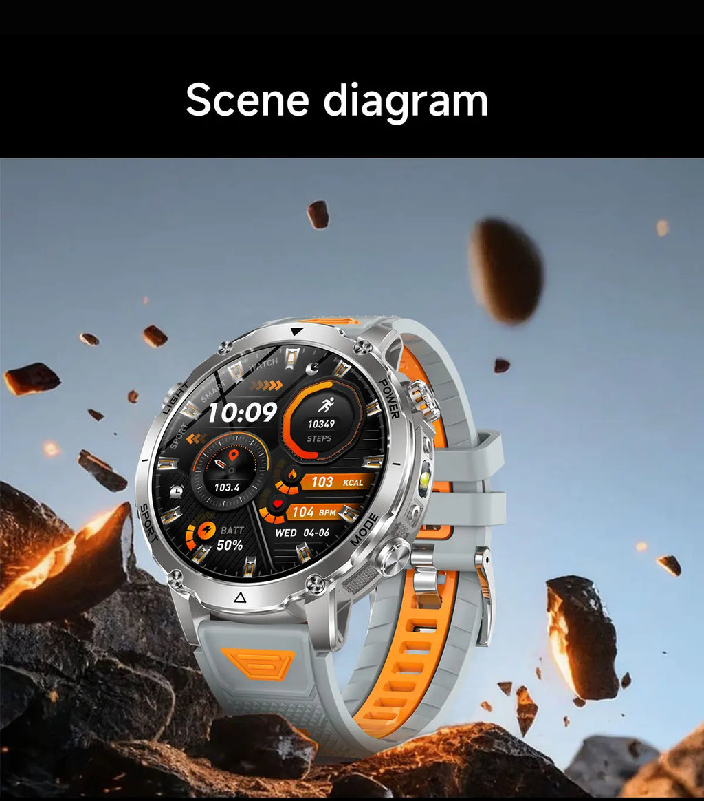 2026New 1.7 inches TANK SmartWatch Military Grade Durability 1400mah Battery HD Call 10ATM Waterproof Flashlight Sport Watch Men