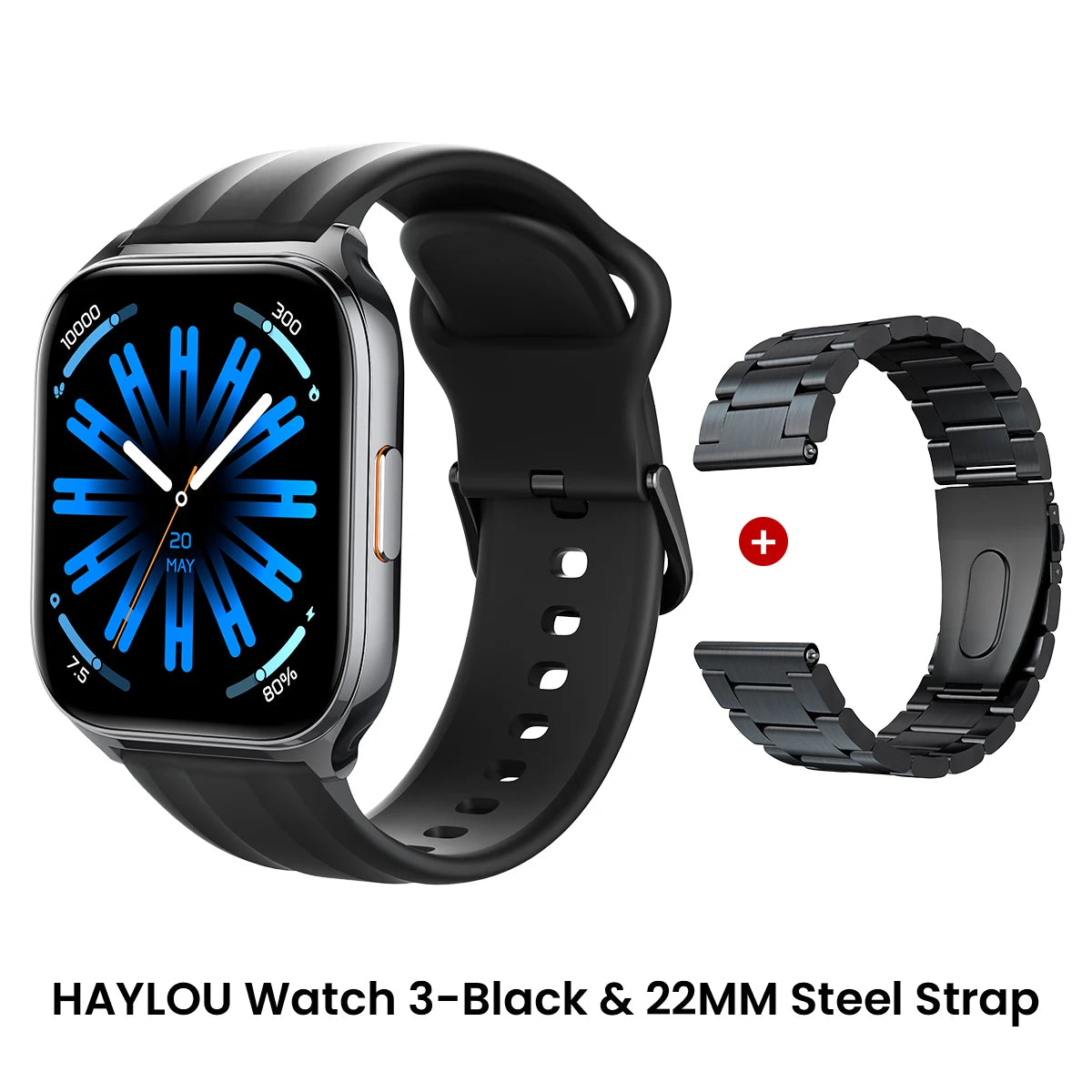 HAYLOU Watch 3 Voice Calling Smartwatch 1.85'' AMOLED Screen 24h Health Monitoring 150+ Sports Modes Smart Watch 1ATM Waterproof