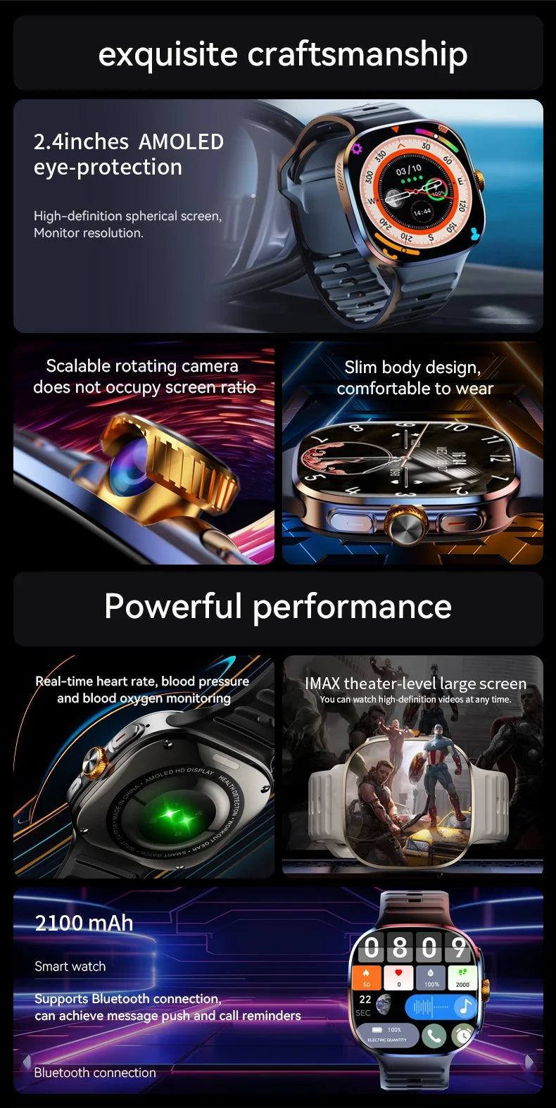 M99 4G 5G Cellular Version Smartwatch 2.4inch Amoled Larger Screen Android 10 Smart Watch With Rotary Camera Sim Card Slot WIFI