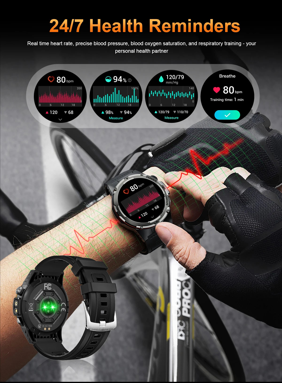 T-Rex 3 GPS Sports Waterproof Smart Watch Men 3ATM waterproof 500mAh Battery NFC Call 2026 New Military Smartwatch UV+Infrared
