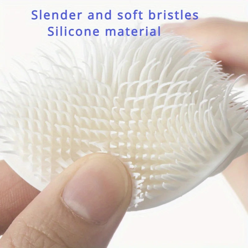 Foldable 360 degree comprehensive cleaning silicone brush with long handle design, reusable for bottles and cups