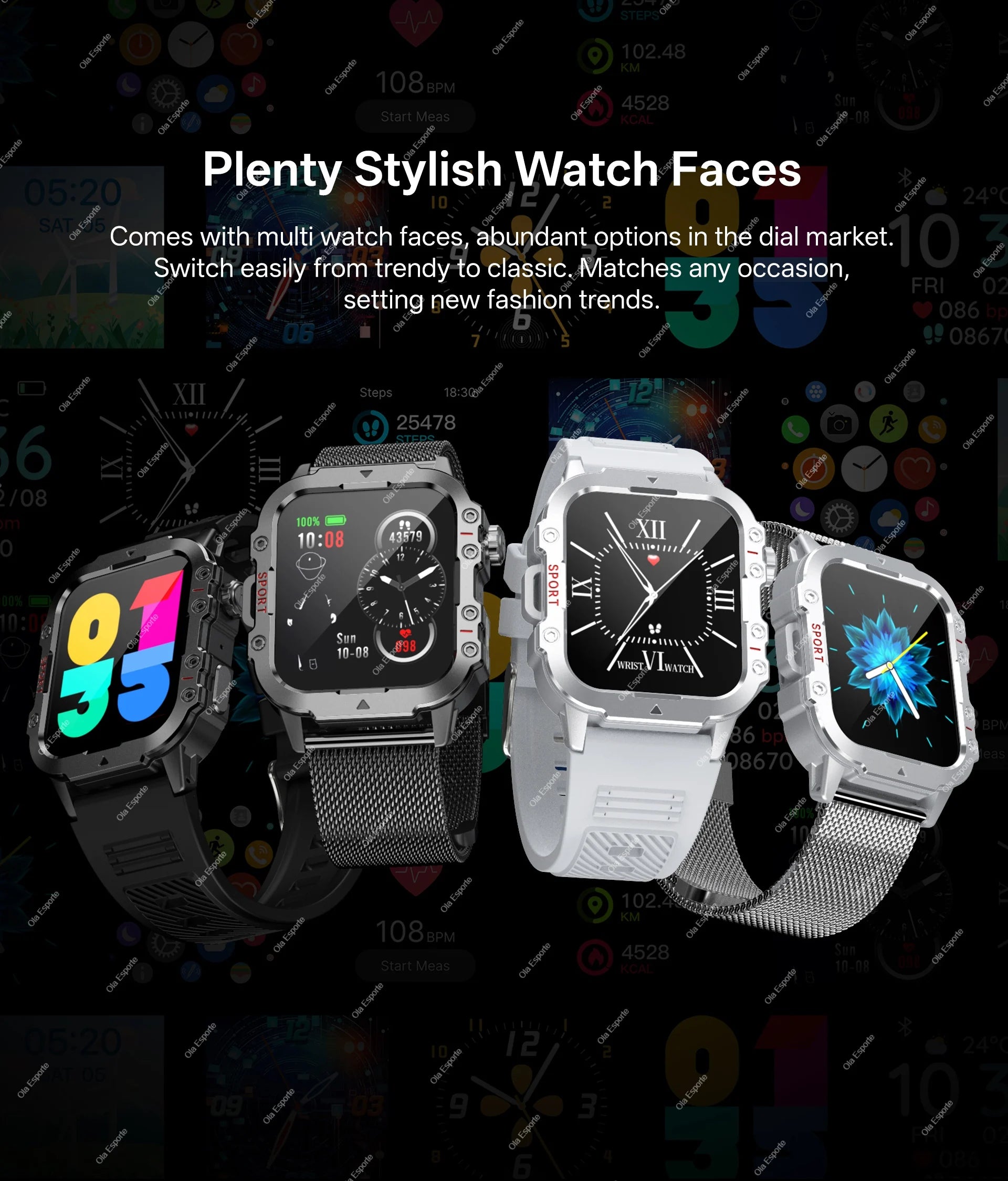 2026 Rugged Military Smart Watch Men's Outdoor Watch LED Flashlight 2.01'' HD Touch Screen Voice Bluetooth Call Smartwatch Gifts
