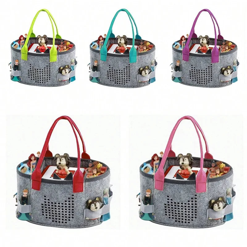 Portable Carrying Case for Toniebox Starter Set and Figurines Travel Felt Cloth Musical Toy Folding Bag for Toniebox Accessories