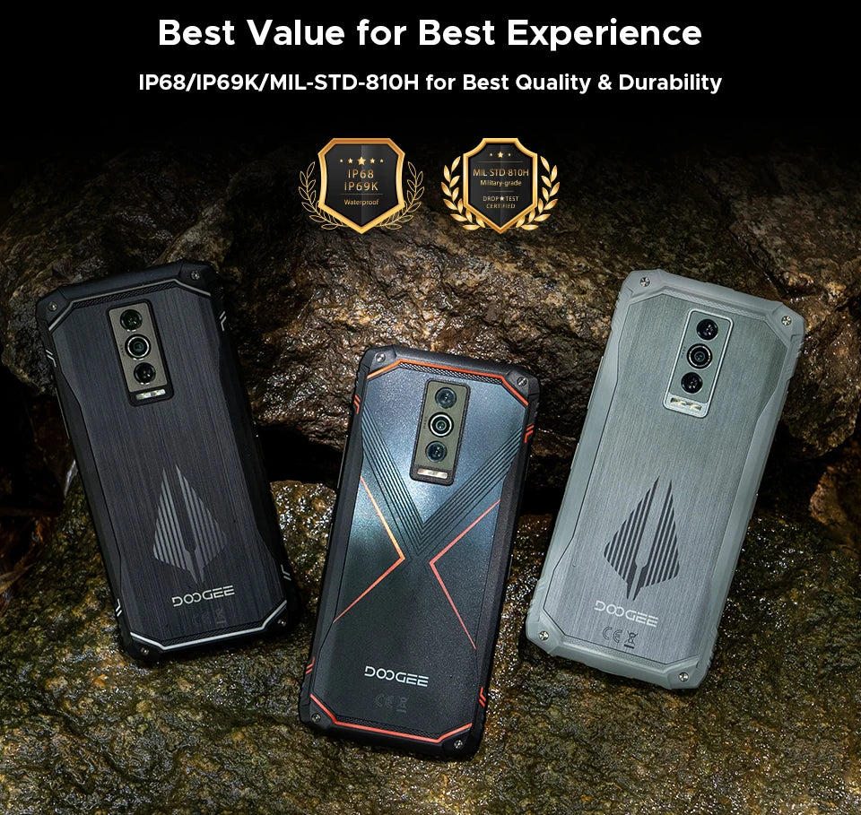 DOOGEE Blade10 Pro Energy Rugged Phone 32GB 256GB 6.56” HD+ Screen 6150mAh Large Battery 50MP AI Camera Android 15 NFC
