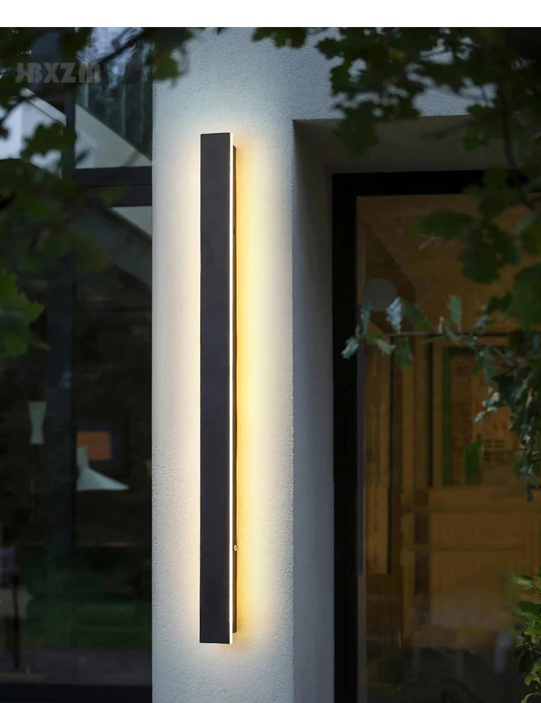 IP65 waterproof wall lamp minimalist led outdoor wall lamp black balcony terrace outdoor wall villa garden wall washer lamp