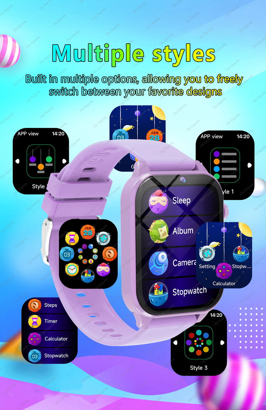 100+ Game SmartWatch Kid Child HD Screen Lighting Music Smart Watch Boy Girl Gift Children Smartwatch For IOS Android 2025 New