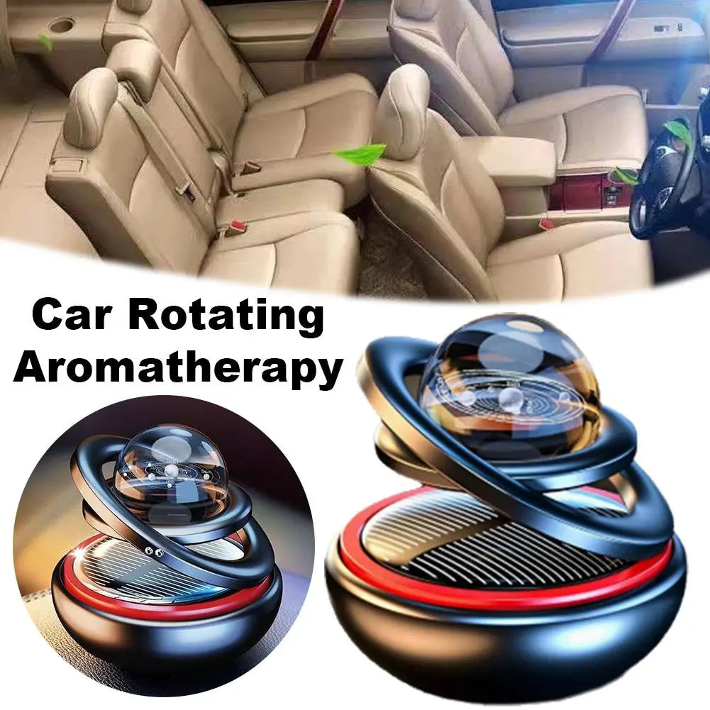 Car Solar Aromatherapy Ornaments Double Suspended Crystal Ball Rotating Aromatherapy Perfume For Home Car  Decor