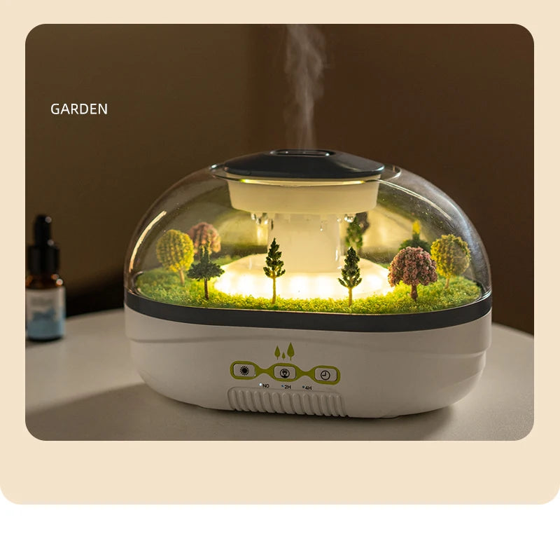 Snowman Landscape Aroma Humidifier with Colorful Light Essential Oil Diffuser Ultrasonic Raindrop Air Humidifier for Home Office