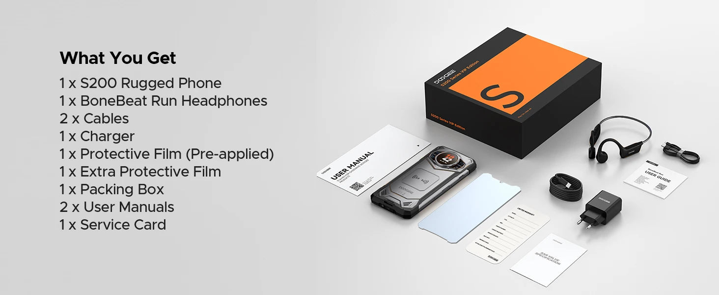 DOOGEE S200 VIP 5G Rugged Phone 1.32" Rear Display 48GB 256GB 6.72" 100MP Camera 10100mAh Battery 33W Android 16 Smartphone