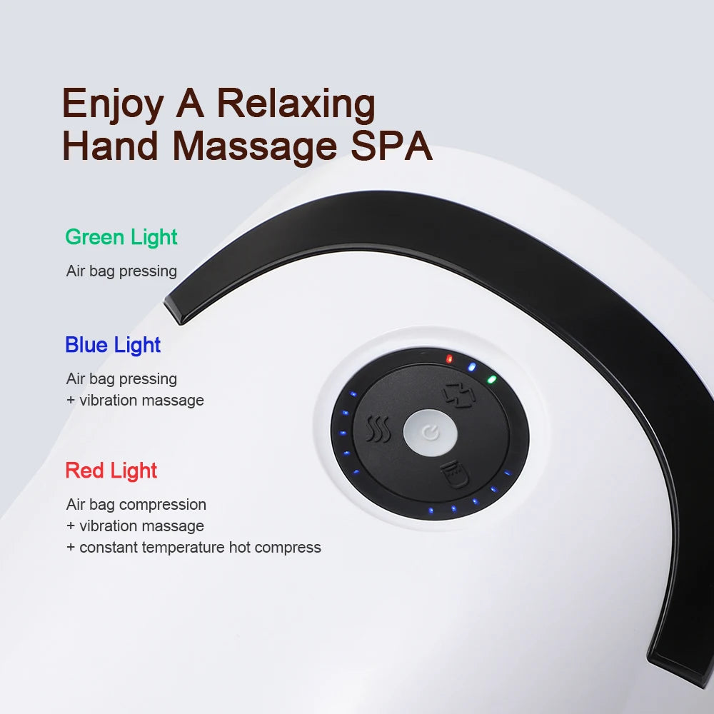 Cordless Hand Massager Machine for Wrist Arthritis Vibartion Heat and Pressure Acupoint Physiotherapy Palms Finger Compression