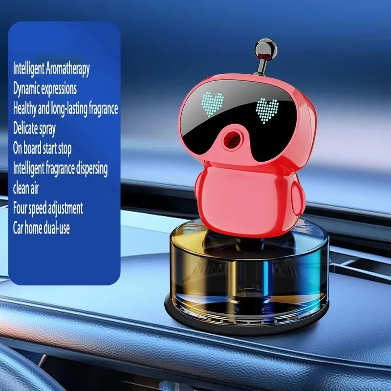 Smart Car Air Freshener AI Rechargeable Car Aroma Diffuser Smart eyes 4 Levels of Adjustable Intelligent Car Diffuser Gift