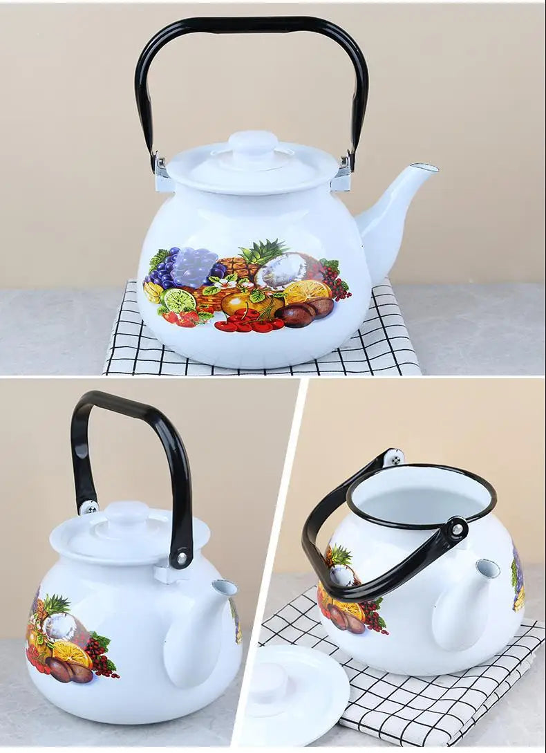 3.5L Large Capacity Porcelain Enameled Tea Pot Perfect for Home or Restaurant Use Tea Kettle Practical and Beautiful