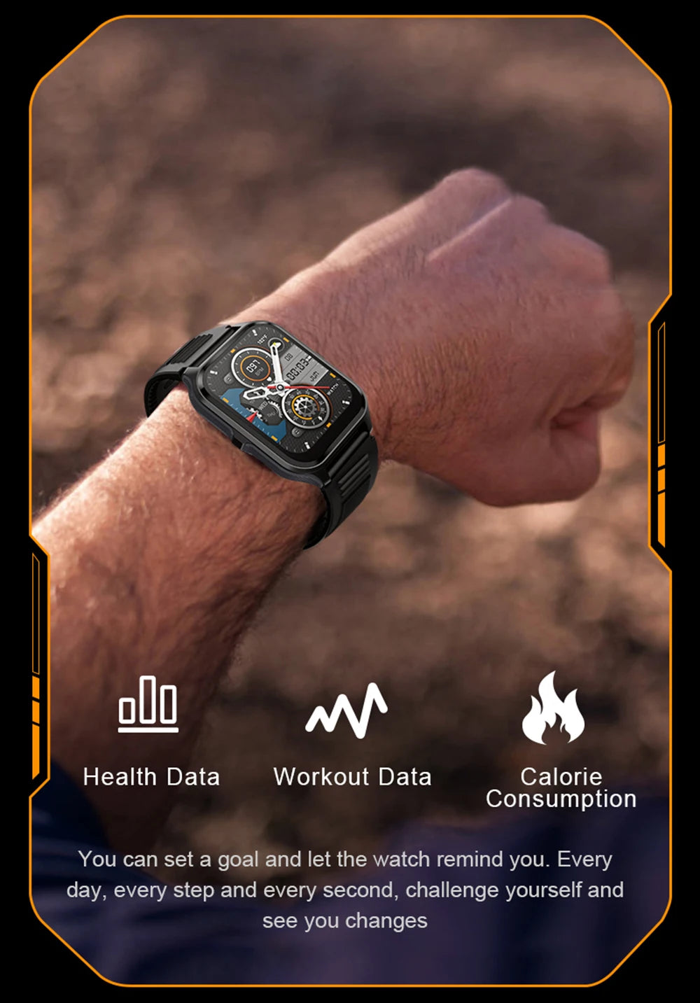 COLMI P73 1.9" Outdoor Military Smart Watch Men Bluetooth Call Smartwatch For Xiaomi Android IOS, IP68 Waterproof Fitness Watch