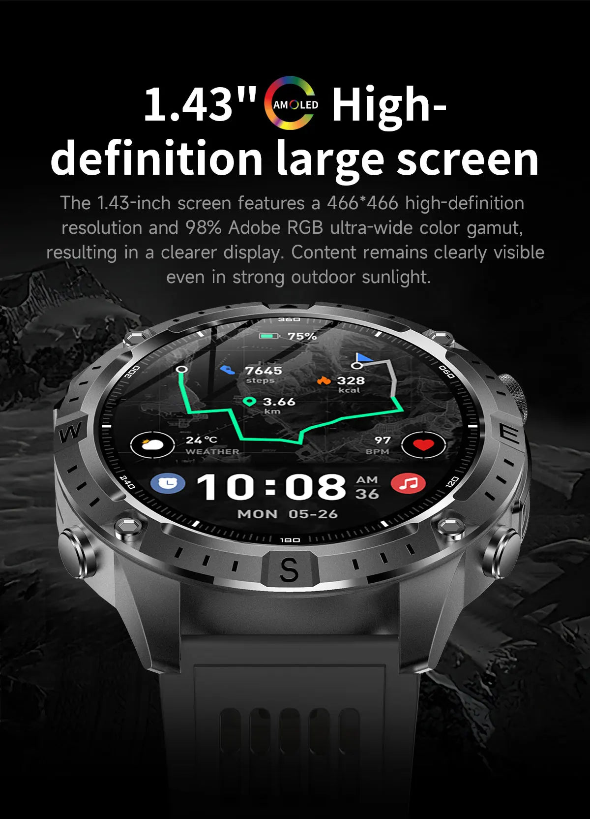 New Offline Map GPS Smart Watch 30meters Swim Waterproof 2GB Memory Bluetooth Call 100+ Sport Fitness Smart Watches For Man 2026