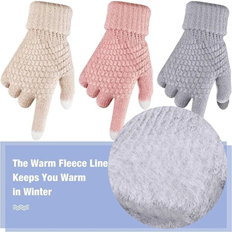Winter-lined Gloves for Both Men and Women - Thickened Elastic Touch Screen Compatible, Cold-proof and Warm Gloves