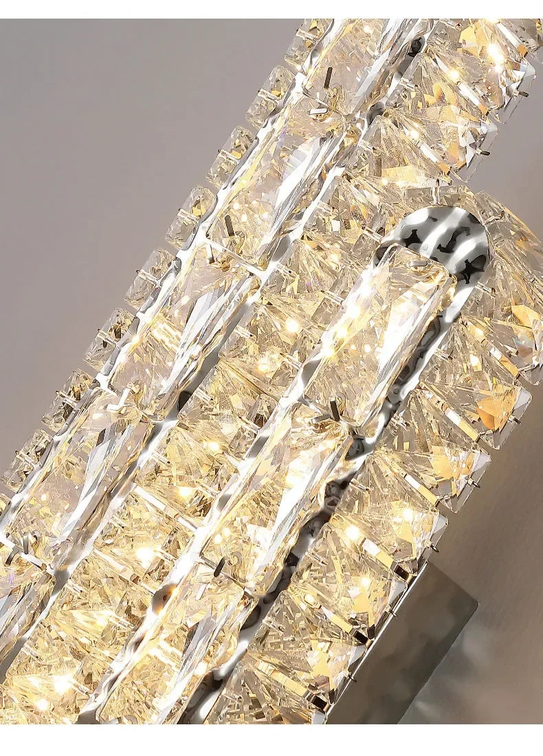 Postmodern Luxury Linear Crystal Wall Light Gold Metal Base G9 Led Wall Sconce 4 Styles Optional Bedroom Bathroom Hotel Lobby