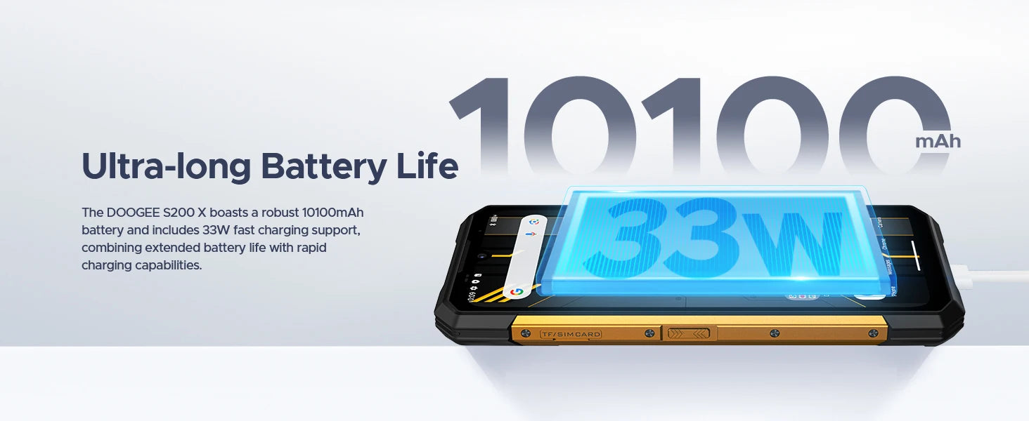 DOOGEE S200 X 5G Rugged Phone 6.72" 120Hz Dimensity 7050 12GB+512GB AI Triple Camera 10100mAh Battery NFC 5g Smartphone
