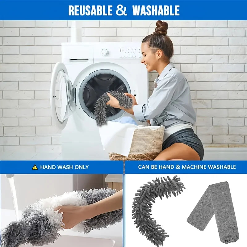 4Pcs Dusting Brush Extendable Feather Duster Telescopic Dust Brush Household Electrostatic Dusting Brush for High Ceilings, Fans, Cobwebs, Reusable Lightweight Cleaning for Curtains and Ceiling Fans