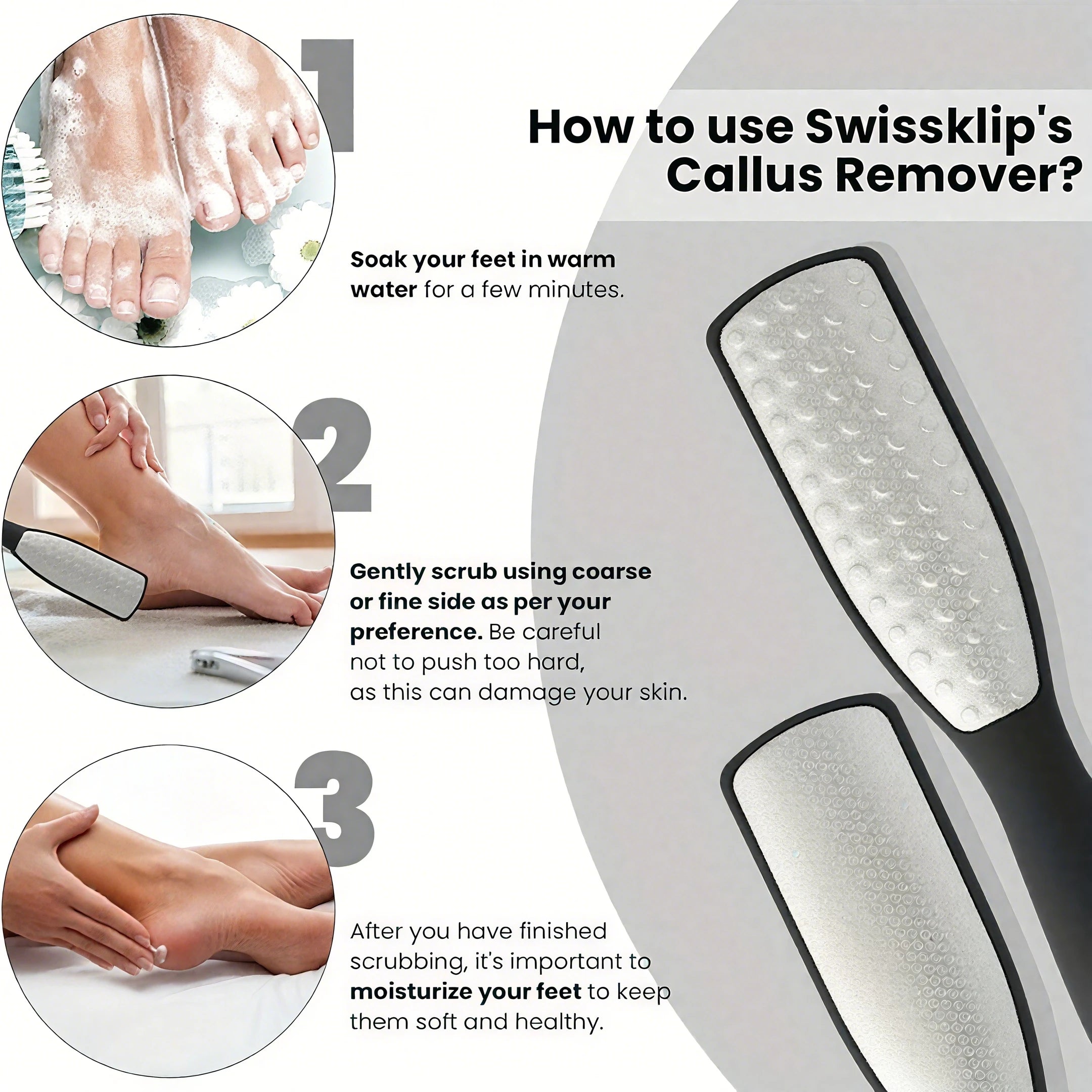 1Pc Dual-Sided Foot File Dead Skin Callus Remover for Feet Professional Pedicure Foot File  Foot Sander Scrubber Pedicure Tool