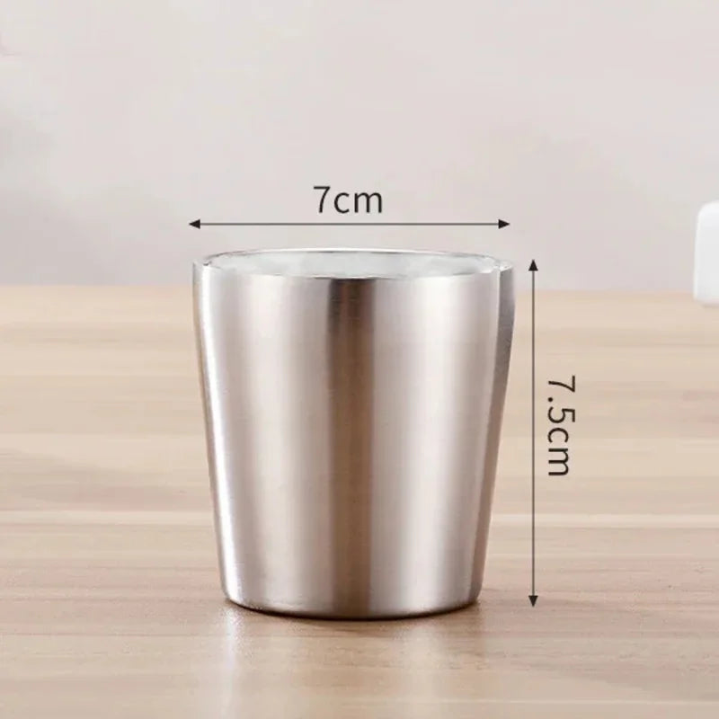 Glossy Surface Beer Mugs Double-Wall Stainless Steel Water Cup Coffee Tea Anti-scalding Party Mug Drinkware Customization Logo