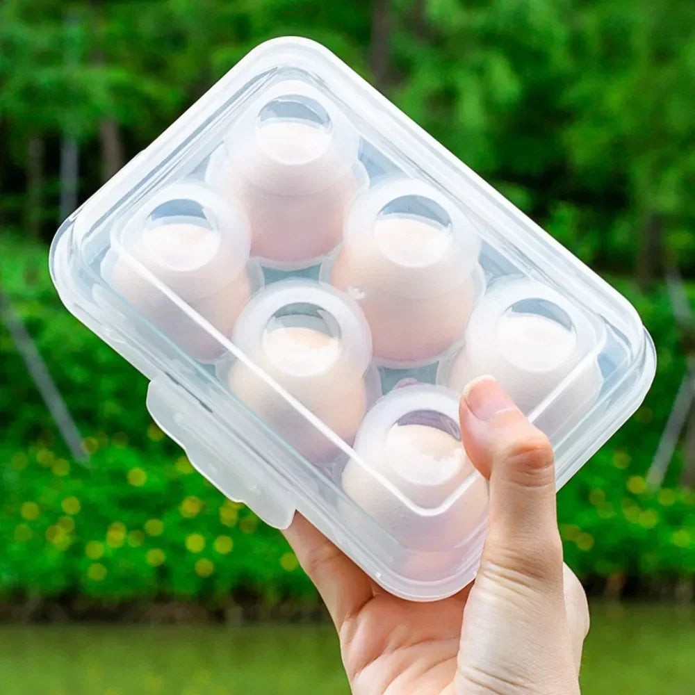 Egg Holder Plastic Egg Storage Box Egg Organizer for Fridge Portable  Tray with Lid for Refrigerator Camping Hiking Outdoor