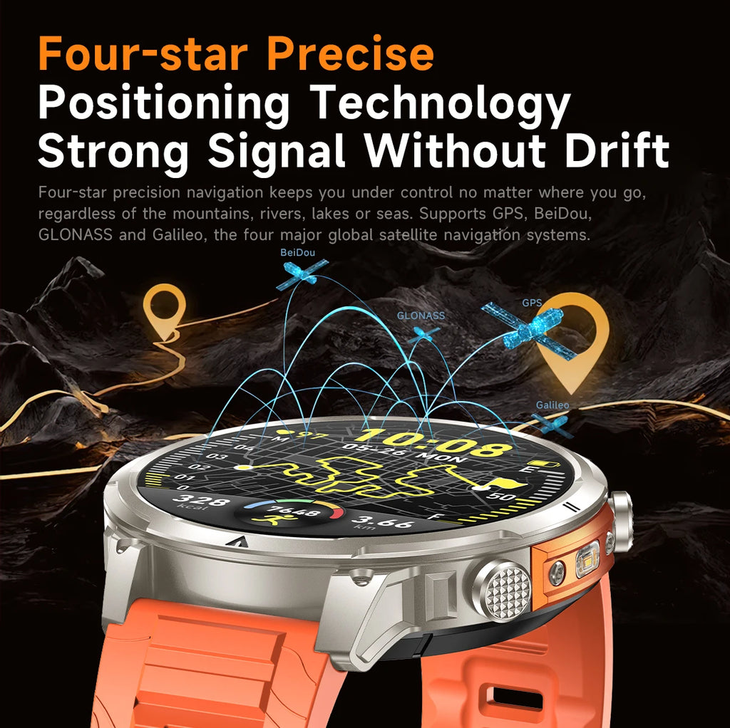 Luxury Military GPS Men Smartwatch Wrist Fitness Clock BT Call 1ATM Waterproof Sports Smart Watches for Android IOS Phones 2026
