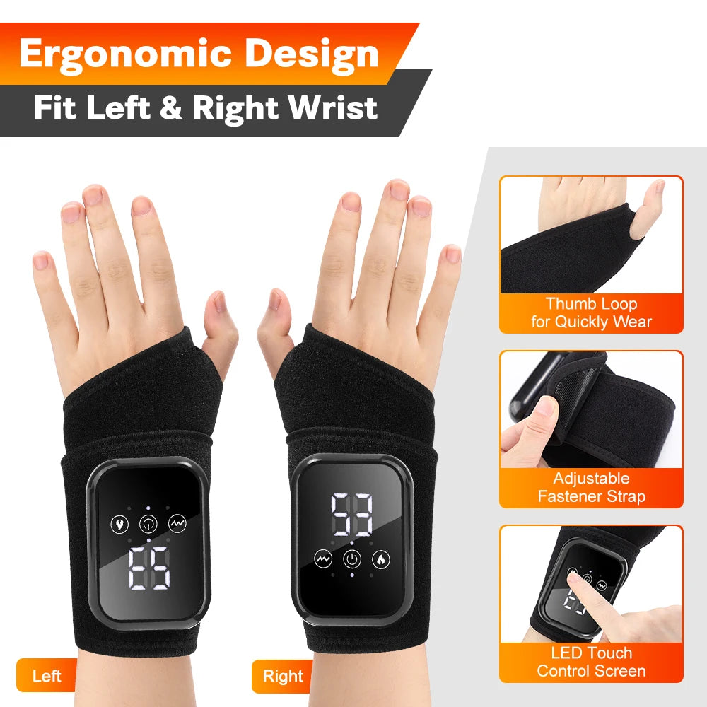 Cordless Heating Ankle Wrist Massager Electric Foot Hand Vibration Massager Warm Ankle Brace Joint Sprain Support Wristband