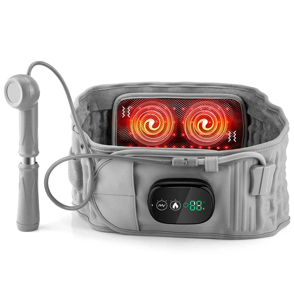 Electric Heating Waist Massage Belt Infrared Vibration Hot Compress Lumbar Brace Spine Protect Massager Back Support Belt