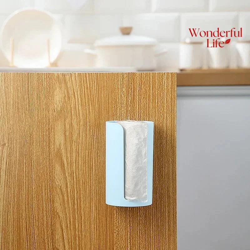 1Pcs Holder Punch-free Self-adhesive Wall-mounted Household Bathroom Kitchen Garbage Bags Storage Rack Plastic Bag Organizer Box