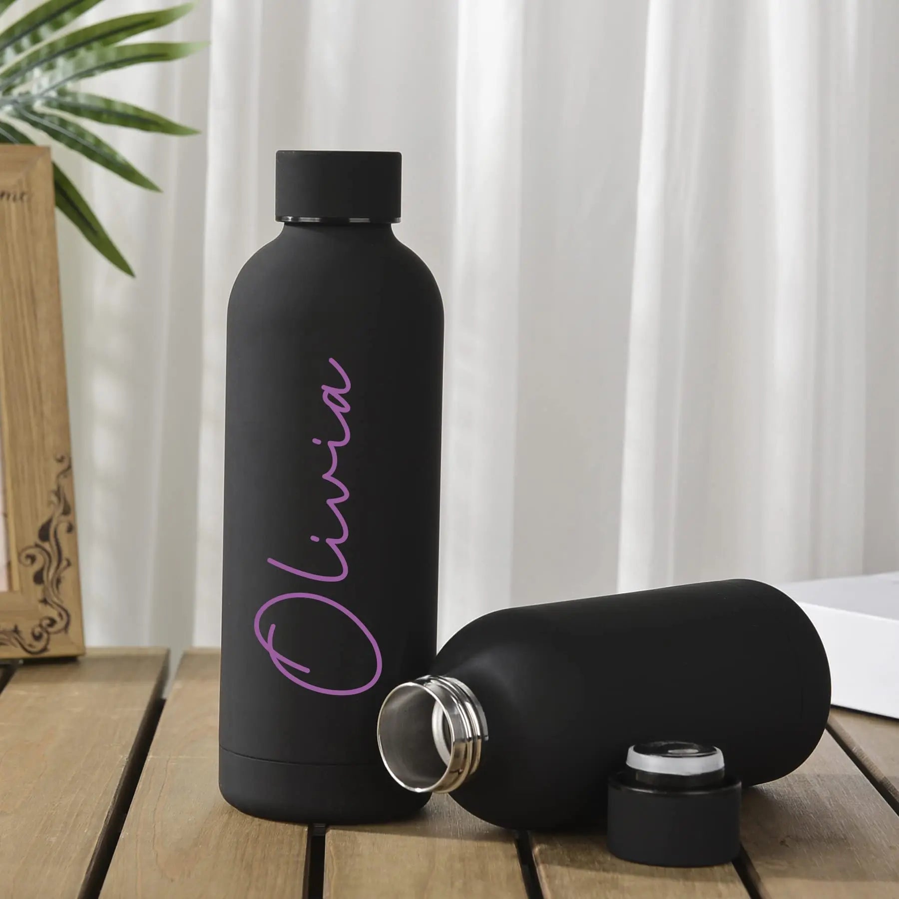 Customized Stainless Steel Water Bottle with Lid Insulated Thermos for Wedding Gift Personalized Engraved Back to School Thermal