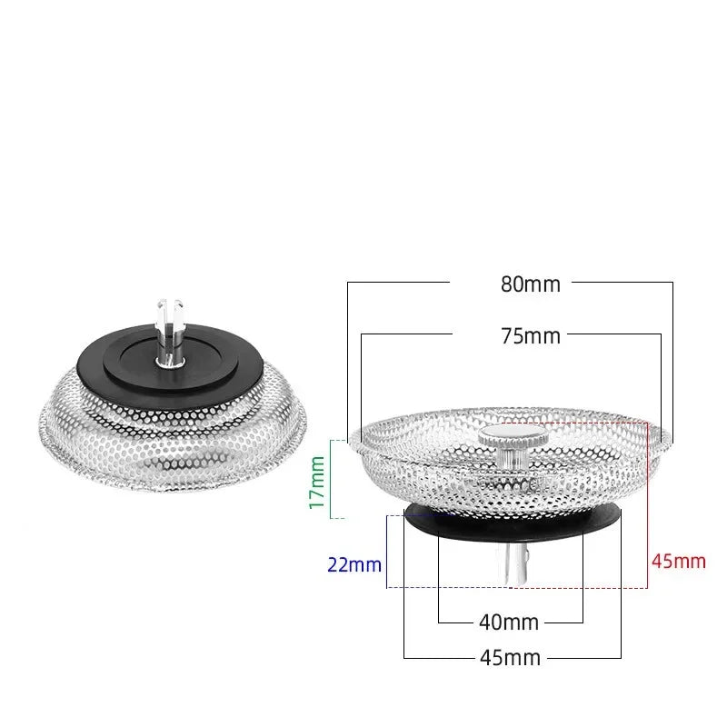 Waste Plug Kitchen Sink Strainer Replacement Basin Drain Filter Stainless Steel Shower Hair Catcher for Bathroom Accessories