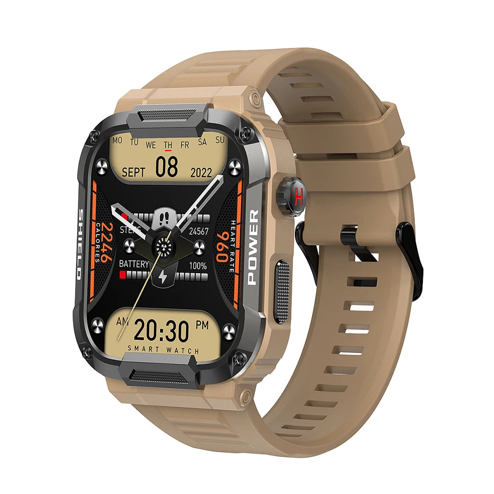 MEVADEN 1.85 inch Outdoor Military Smart Watch Men Bluetooth Call Smartwatch Waterproof Sports Fitness Watches for Android IOS