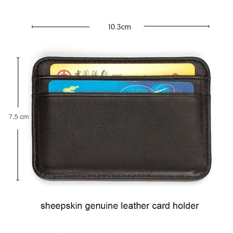 Real Leather Credit Card Holder Luxury Card Wallet Business Cardholder Slim Thin Small Wallet Sheepskin Card Bag for Men Women