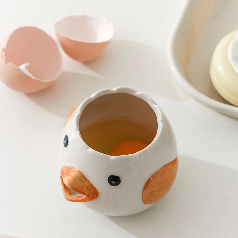 Egg White Separator Cartoon Shaped Ceramic Egg Yolk Separator Household Baking Tool Egg Liquid Filter