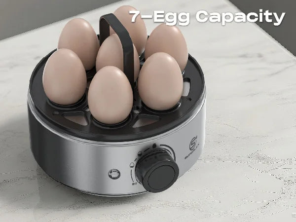 SUPERLEX 400W Power Eggs Cooker 7-Egg Capacity Dial Control Smart Shut-Off Reminder Rapid Egg Boiler Easy to Clean and Safer New