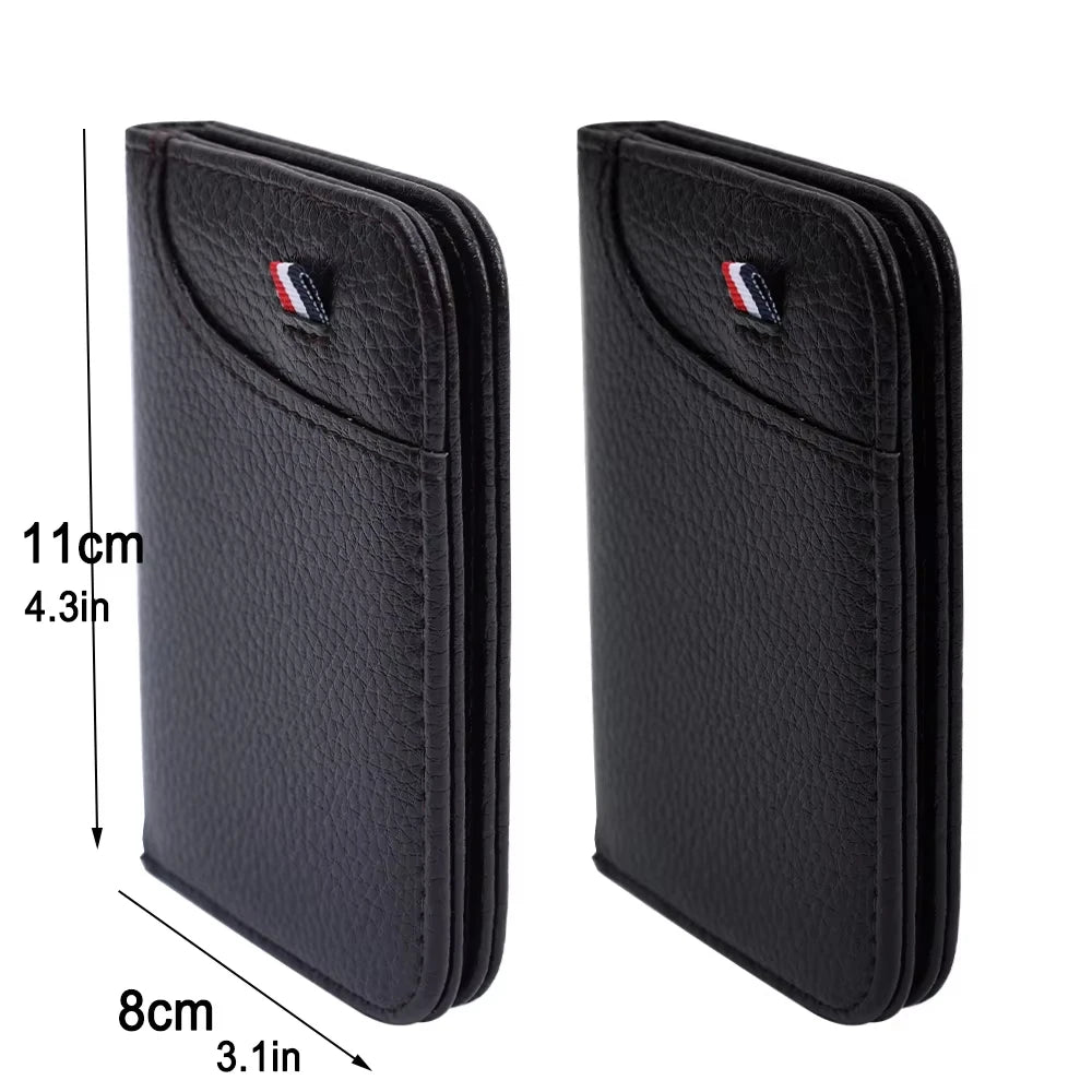 Customized Name Portable Super Slim Soft Wallet PU Leather Credit Card Wallet Purse Card Holders Men Wallet Thin Small Wallets
