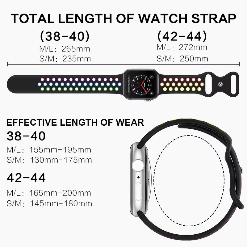 Silicone Strap For Apple Watch Ultra3 49mm 11 10 9 8 7 46mm 45mm 42mm 41mm Breathable Bracelet band iWatch 6 5 SE 44mm 41mm 40mm
