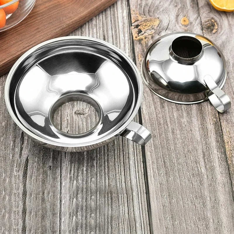 Premium Stainless Steel Kitchen Funnel Large Wide Mouth Design for Canning Jam Oil Liquid Pouring Household Use