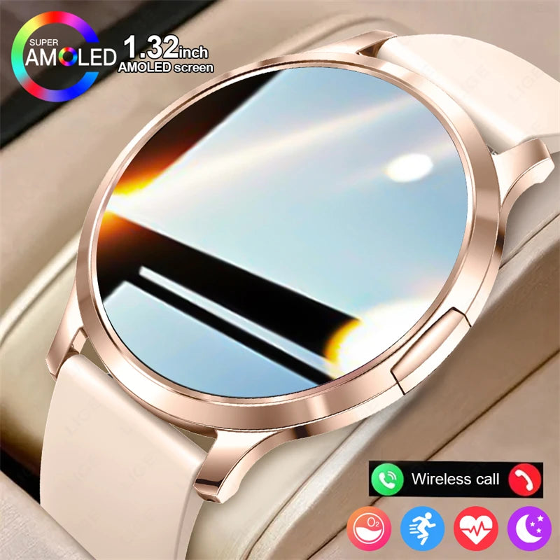 LIGE 2025 Ultra-thin AMOLED Screen Smart Watch Women Sport Fitness Bracelet Custom Watch Face Bluetooth Call Luxury Smartwatch