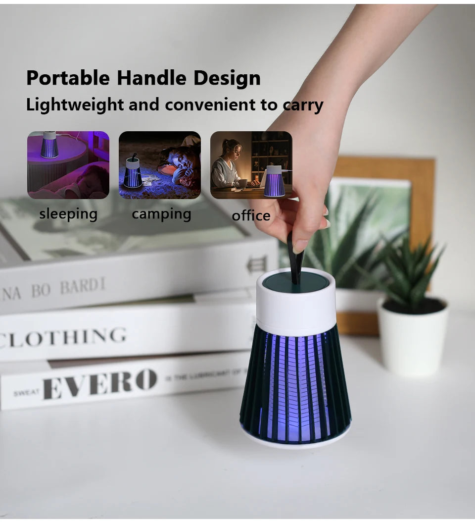 Mosquito Killer Lamp Electric Insect Zapper 2-in-1 USB Bug Trap with LED Light for Bedroom Outdoor Camping Wasps Gnats