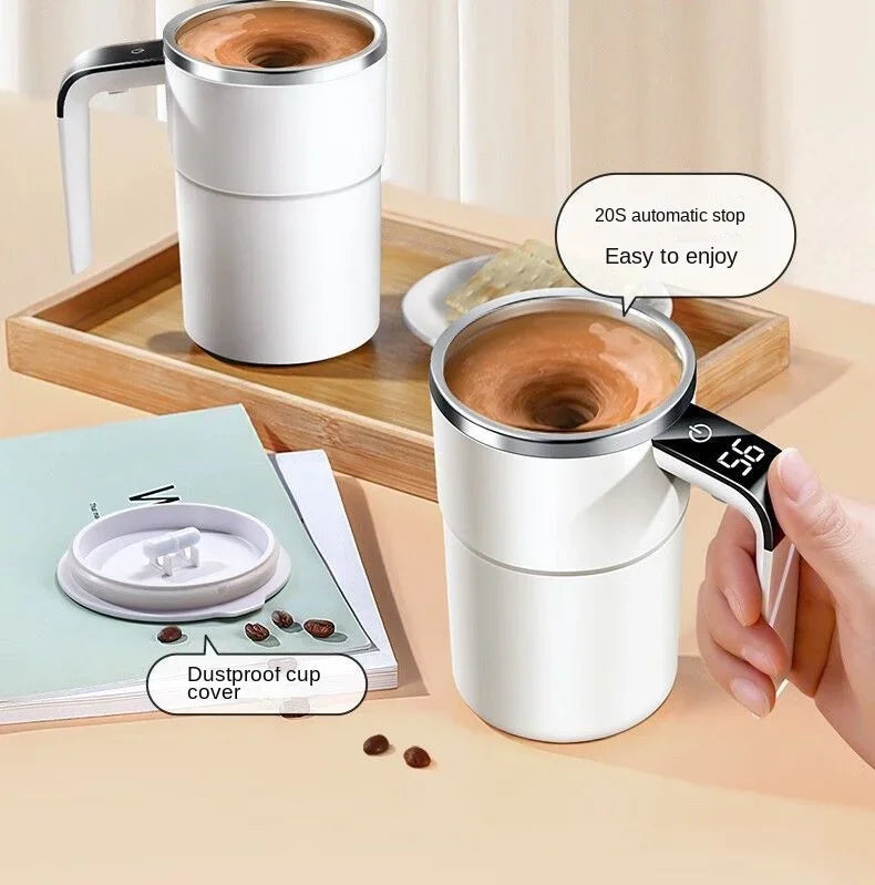 380ML Electric Coffee Self Mixing Mug IP67 Waterproof Coffee Stirring Mug USB Charging Digital Display Automatic Magnetic Cup