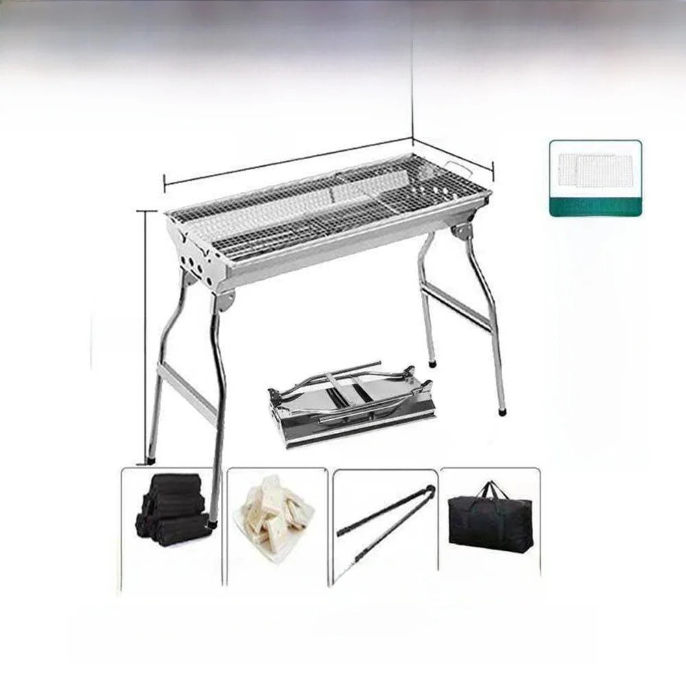Large Portable Outdoor BBQ Grill Charcoal Grill Cooking Tool for Camping Picnic Garden Home Use Easy to Clean Easy to Carry
